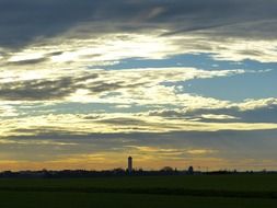 Landscape of evening sky in Winter