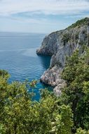 panoramic photo of a cliff on the ocean coast