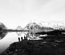 Photographers near the mountains