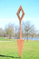 rhombus as a sculpture in a landscape park