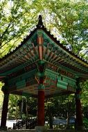 Asian roof tile in forest