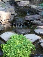 waterfall among the rocks like a pond