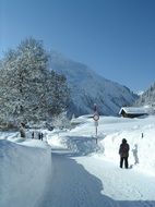 snow winter snowy mountain landscape
