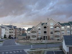 landscape of city under a cloudy sky