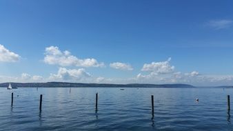 blue sky over lake constance