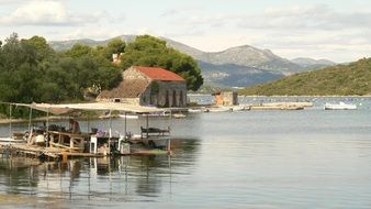 Landscape with the lagoon of the lake