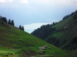 Landscape of the meadow on the mountain