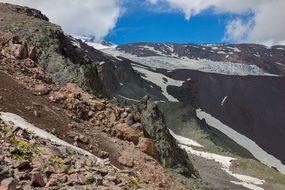 Beautiful Mount Elbrus with snow in the Caucasus