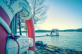 Beach of the lake in Sweden