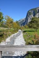 dirt road to the Alpine mountains in Bavaria