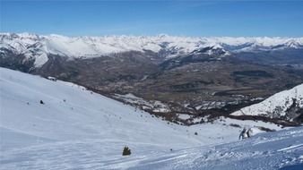 hiking in the snowy alps