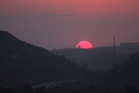 amazing sunset in the mountains
