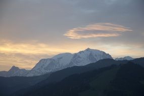 mont blanc at the sunrise