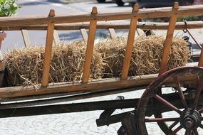 wagon with hay bulks