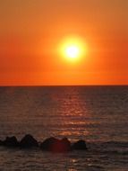 photo of seascape in the sunset light
