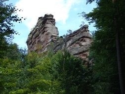 vertical cliff in the forest in Germany