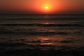 landscape of dark sea at sunset