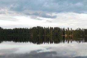 big lake in the forest in sweden