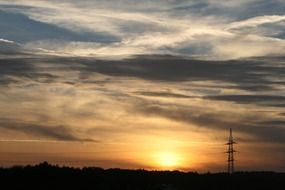 bright sunset evening sky