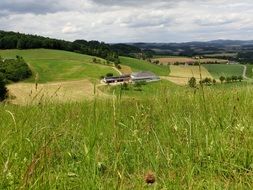 green pasture in the mountains of austria
