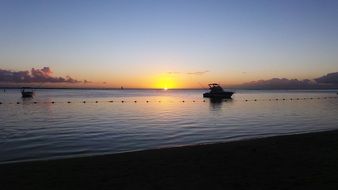 romantic boat trip at sunset