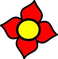 red yellow flower drawing
