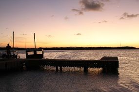 sunset landscape over the pier