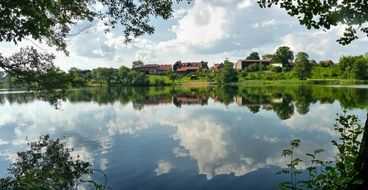 mirror lake in the countryside