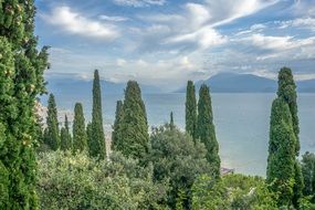 the sky in the clouds over the garda lake