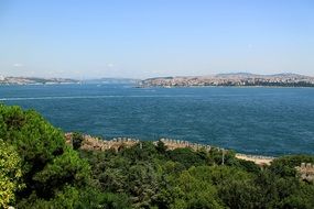 panoramic landscape of the Bosphorus Strait in Istanbul