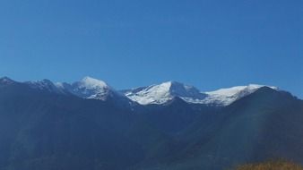 snow on the top of the mountain