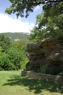 rock formations in the garden landscape