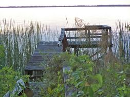 old pier on a lake in Florida