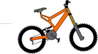 mountain orange bike drawing