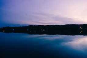 purple sunset over the lake