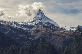 mountain peak Matterhorn in the Alps