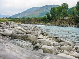 a beautiful landscape of a mountain stream
