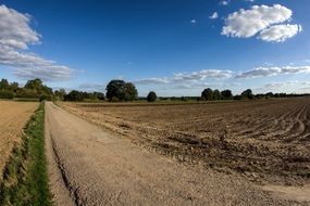 plowed fields at summer