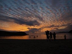 Landscape of twilight on a beach