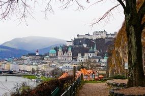 cityscape of elegant salzburg in austria