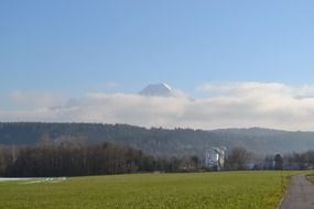 distant view of the karawanken mountain range