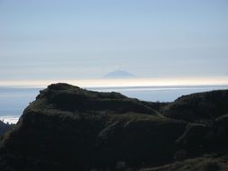 landscape of hills on the coast in Italy
