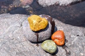 Yellow Red green stones