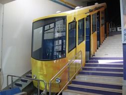 yellow Train in railway station