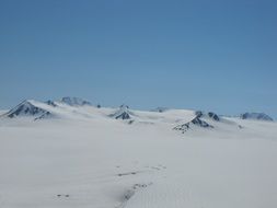 Landscape of iced mountain tops