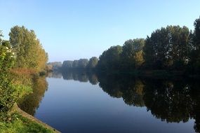 Pond with trees along it