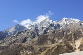 Mountains under the blue sky