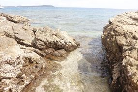 Rocks in the sea on the coastline