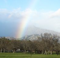 bright rainbow in the highlands