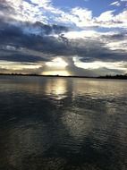 Cloudy sky over the river